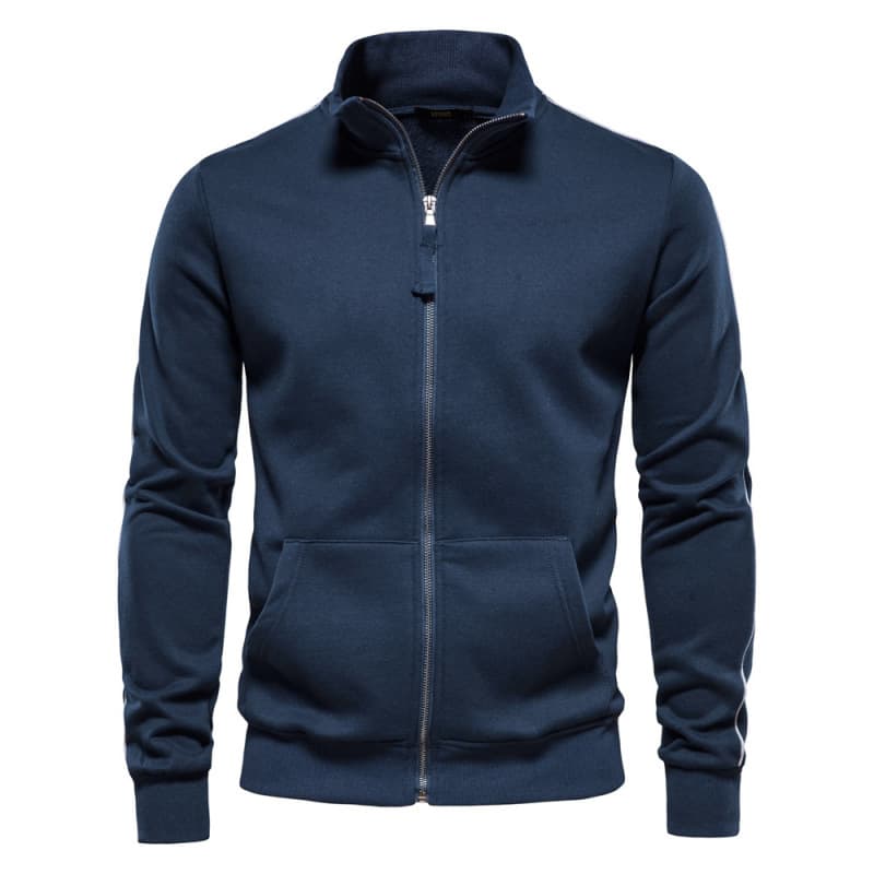 Sudadera con cuello de solapa y cremallera