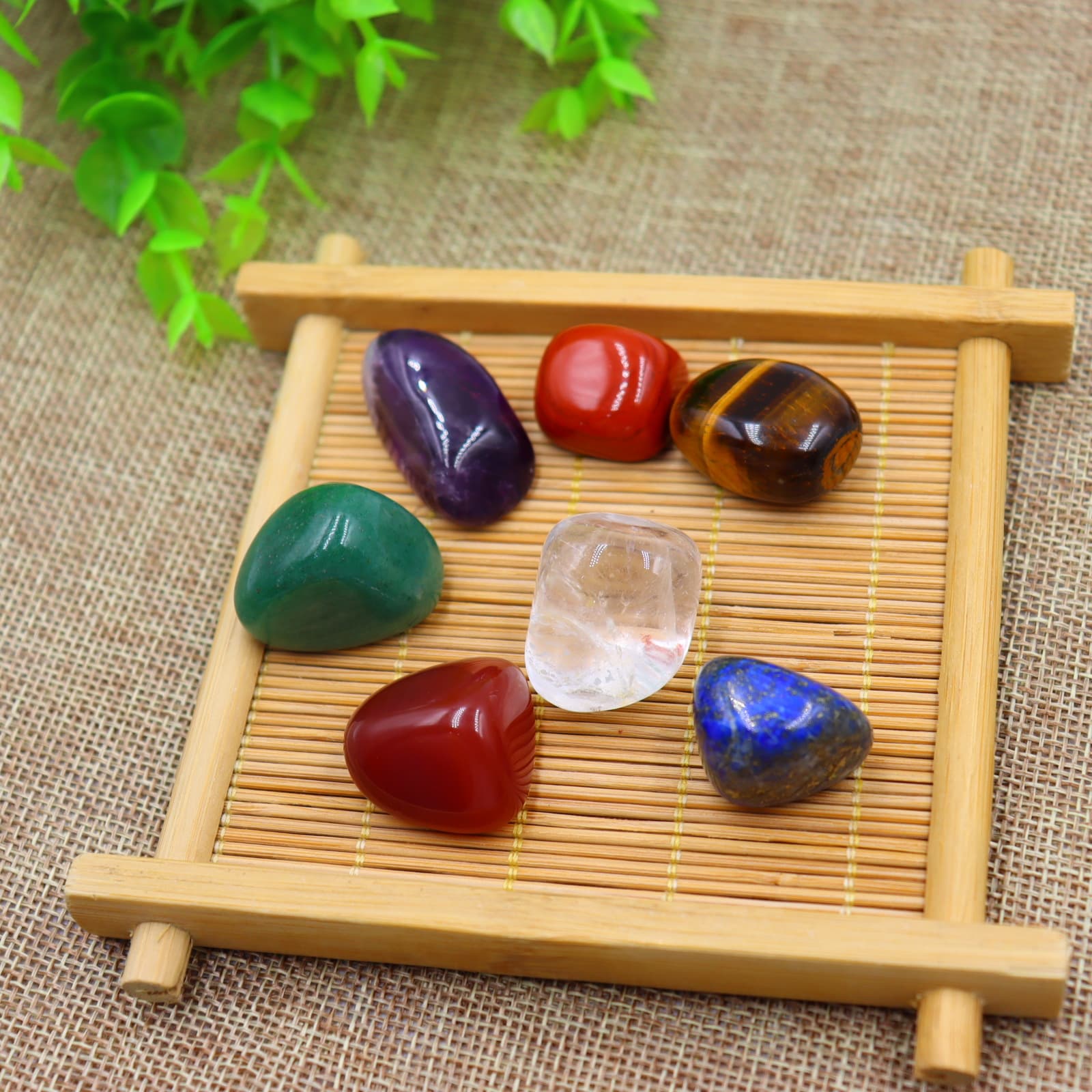 Piedra bruta natural chakra multicolor 7 piezas
