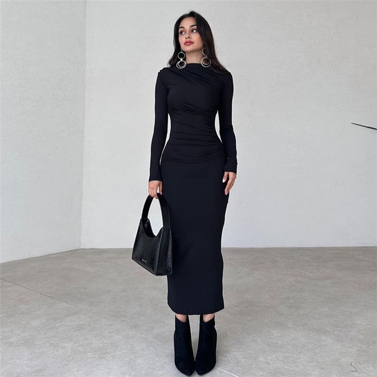Vestido mujer elegante tubo largo ajustado