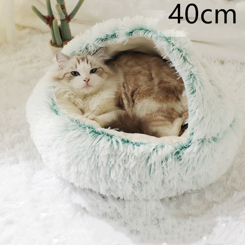 Cama redonda 2 en 1 para perros y gatos cálida