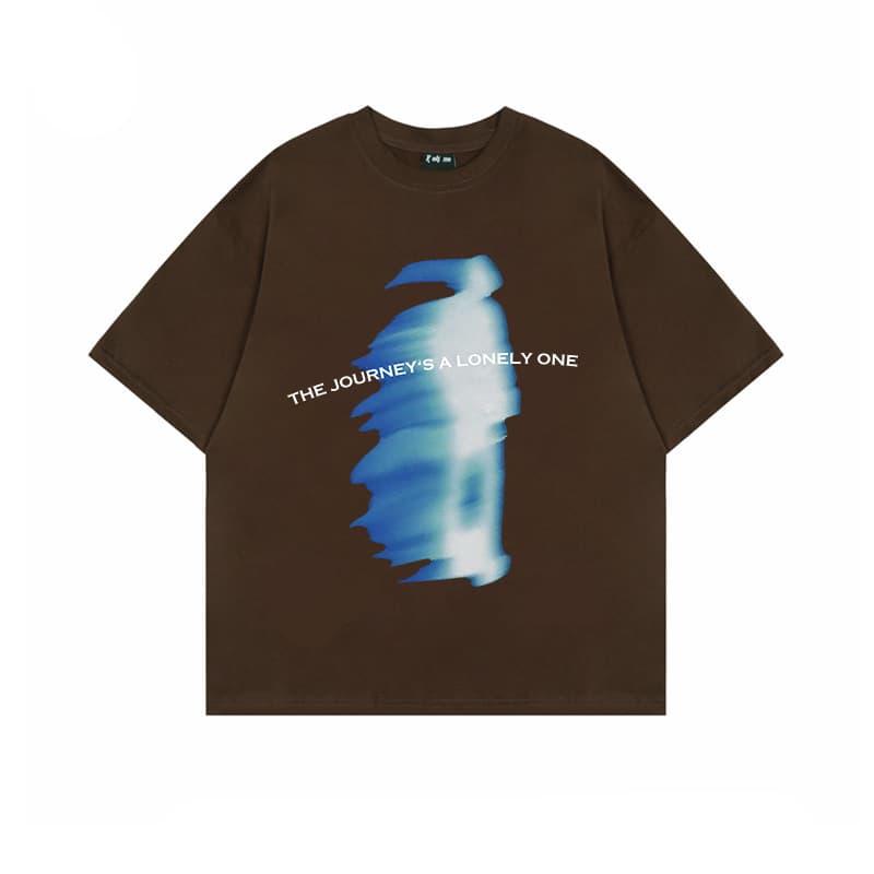 Camiseta estampada estilo hip hop hombro caído manga corta