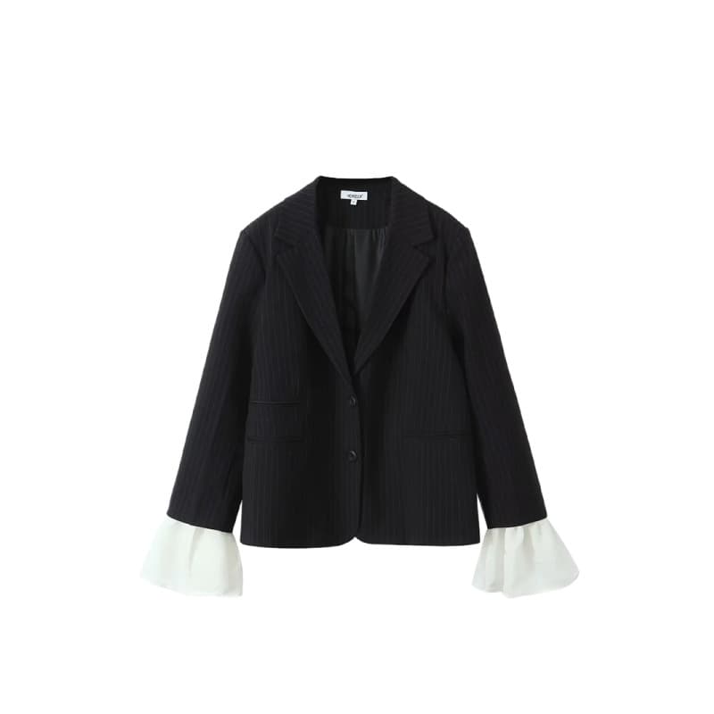 Saco de traje para mujer con solapa y botones