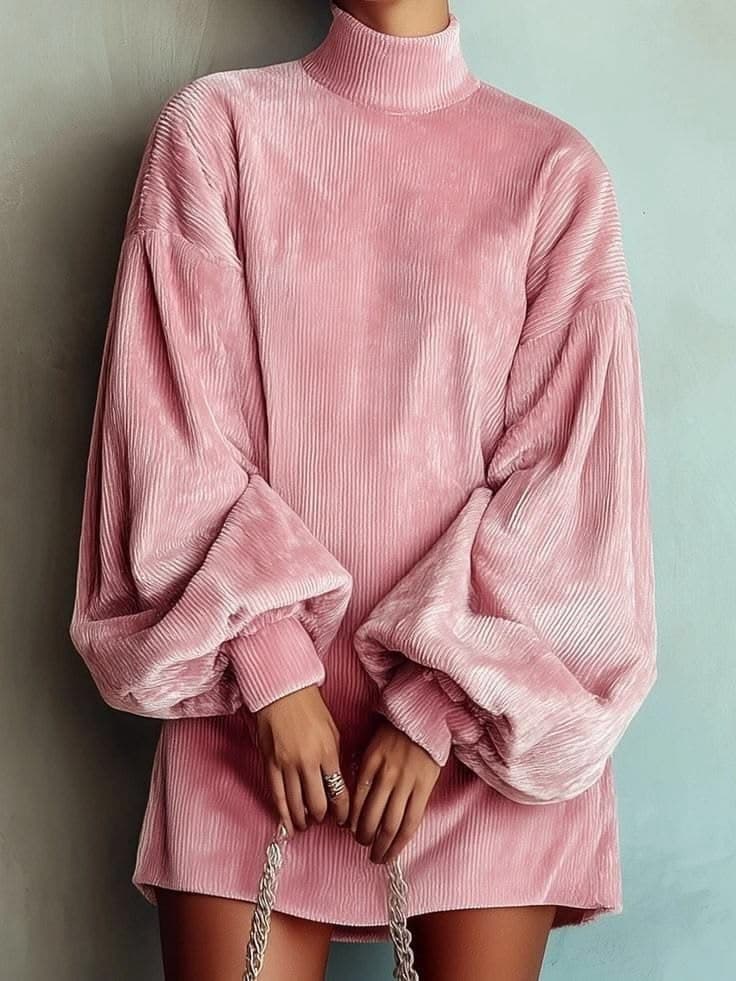 Vestido holgado con mangas abullonadas para uso diario
