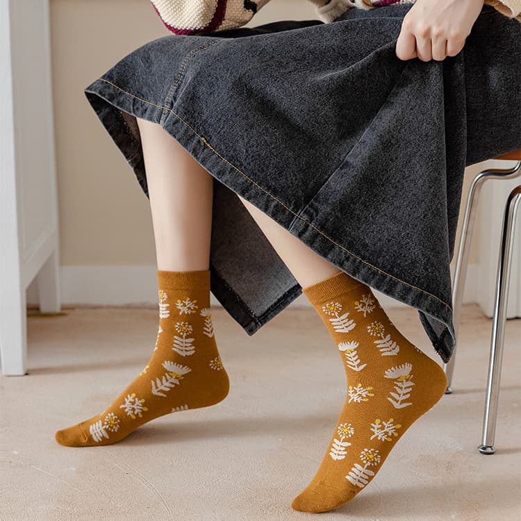 Calcetines retro de media caña para mujer