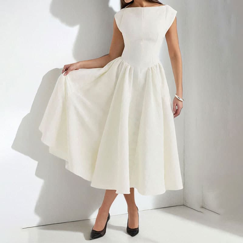 Vestido de verano estilo francés de lujo minimalista