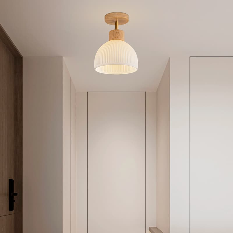 Lámpara de techo nórdica de vidrio con luz cálida para pasillos