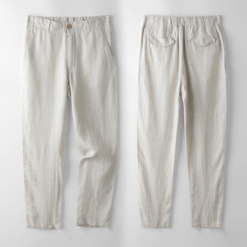 Pantalones de lino para hombre casuales y ligeros