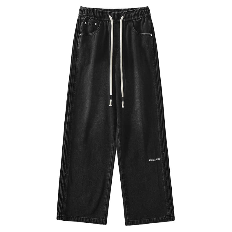 Pantalones vaqueros rectos con cintura elástica