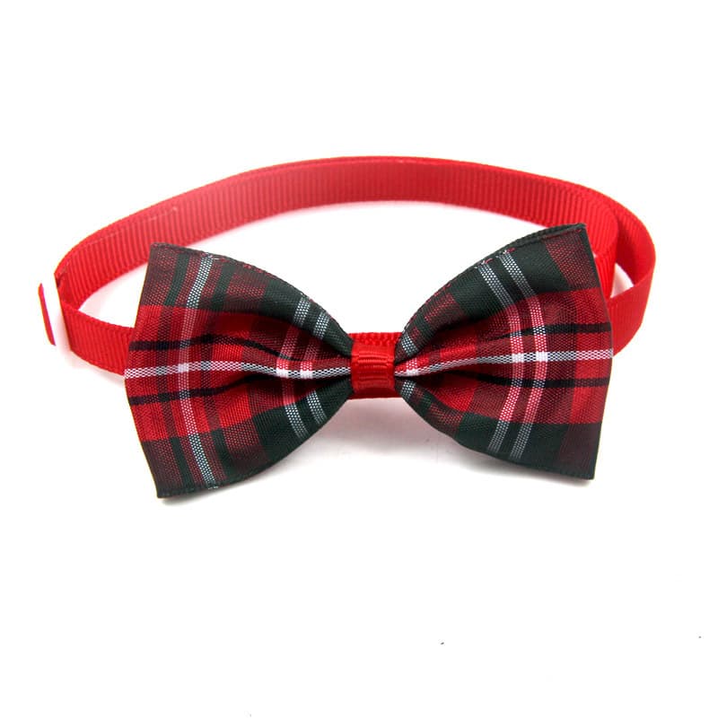 Corbata de tela a cuadros para mascotas