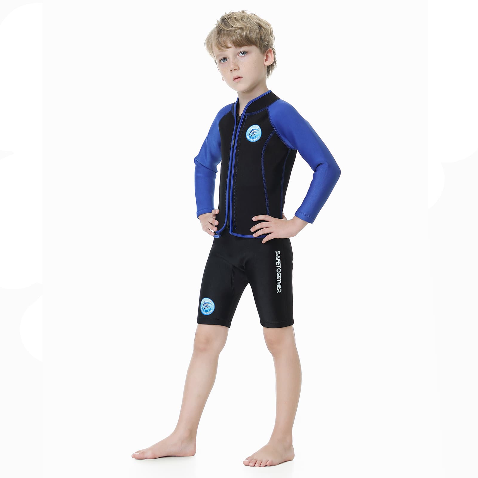 Traje de buceo de dos piezas con manga larga para niños