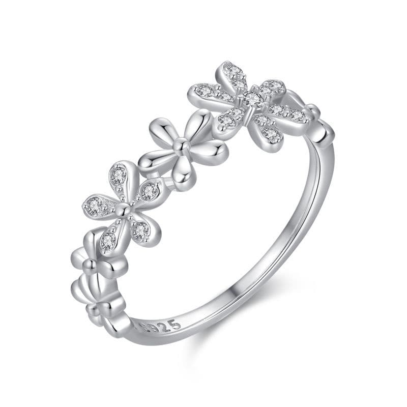 Anillo de plata esterlina con diamantes coreano