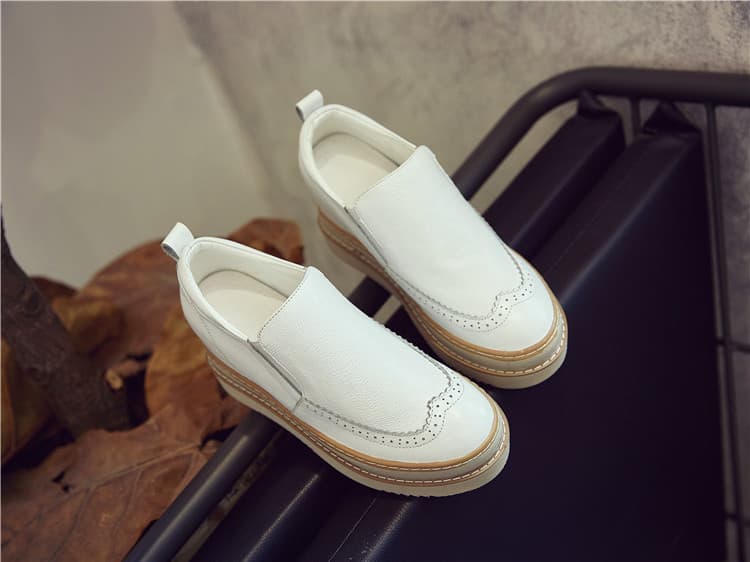 Zapatos plataforma blancos casual para mujer