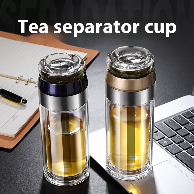 Vaso doble pared resistente al calor para té, 280 ml