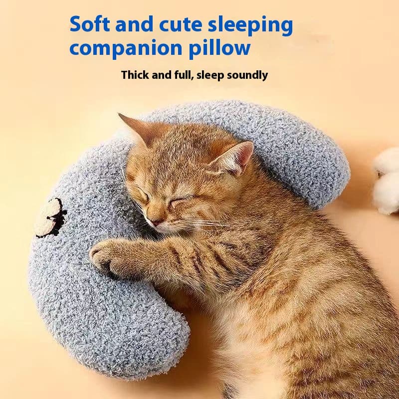 Cama de mascota en forma de U con protección cervical