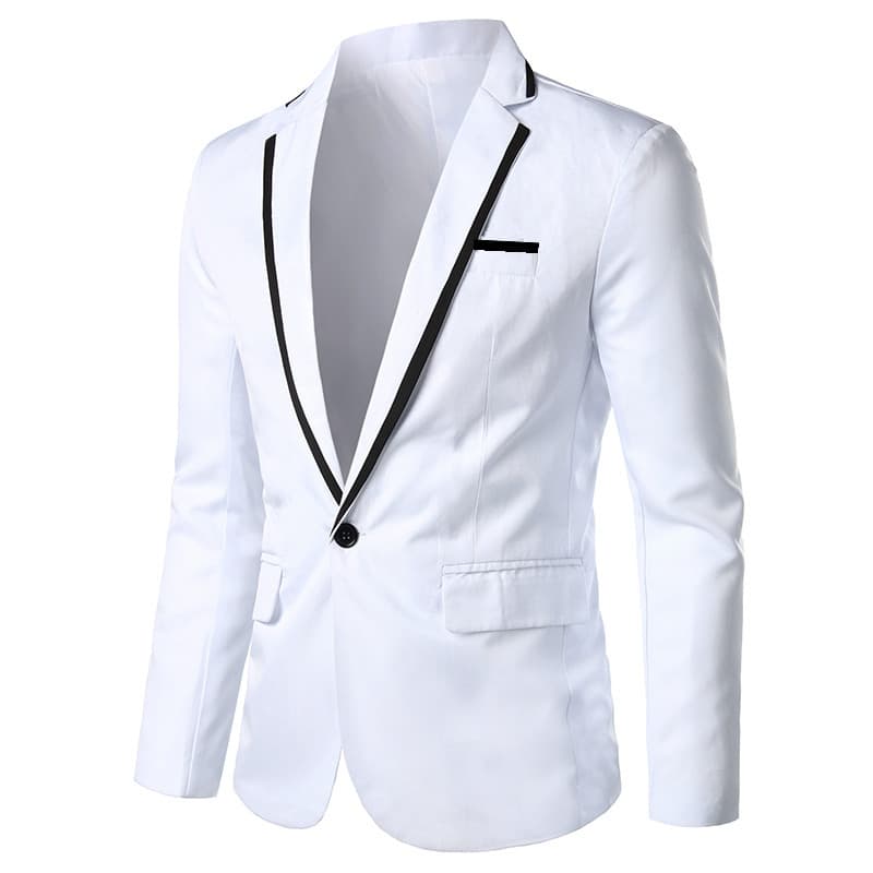 Blazer algodón entallado solapa botón único