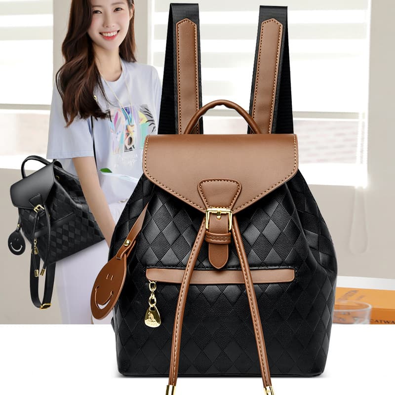 Mochila casual multiusos para mujer de cuero