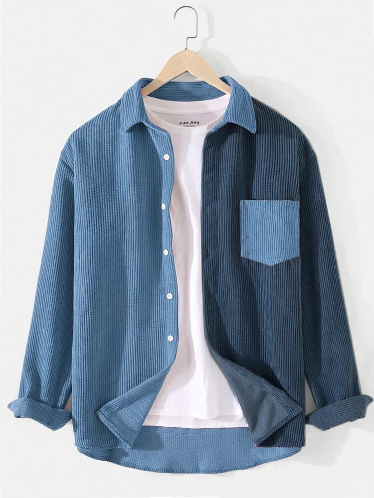 Chaqueta de pana con contraste de colores para hombre