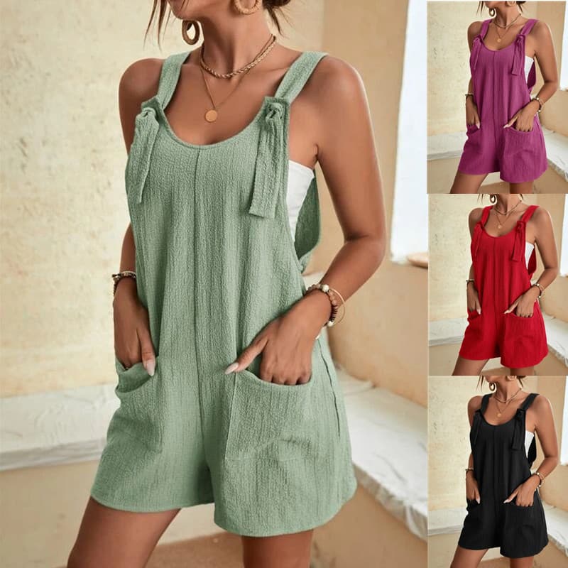 Jumpsuit romper de verano con tirantes y bolsillos