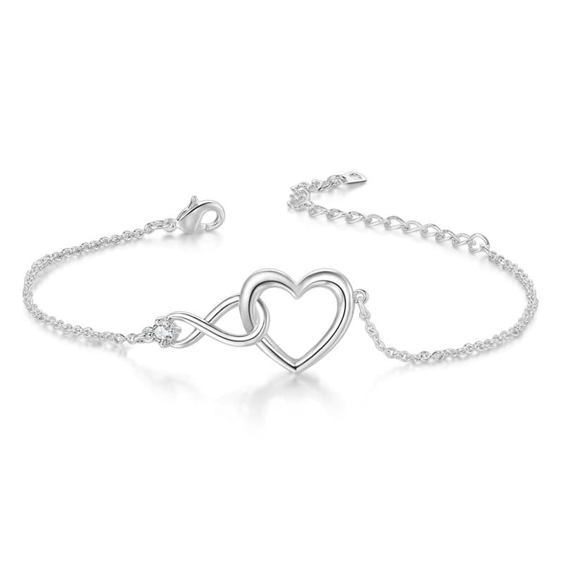 Pulsera forma corazón con circón dorado