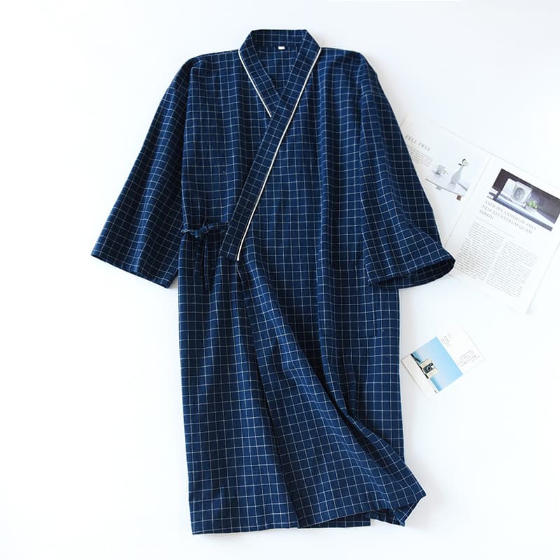 Bata kimono japonesa para hombre de gasa algodón
