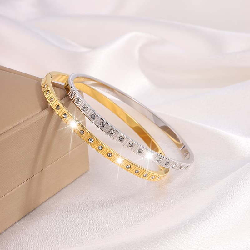 Pulsera de acero inoxidable con diamante
