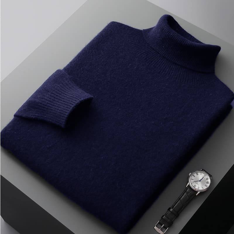 Suéter pullover de cuello alto holgado otoño invierno