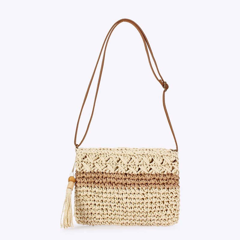 Bolsa retro tejida a mano estilo verano