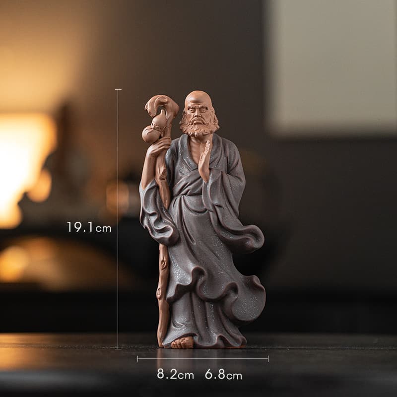 Adorno de cerámica zen budista inspirado en Bodhidharma