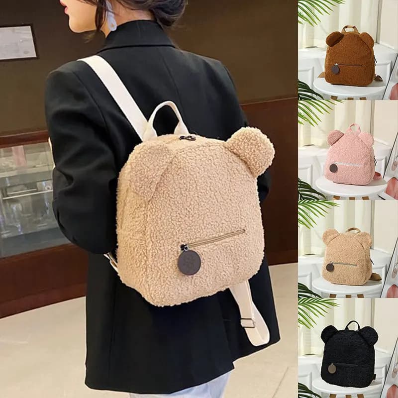 Mochila mujer forma oso peluche hombro pequeña