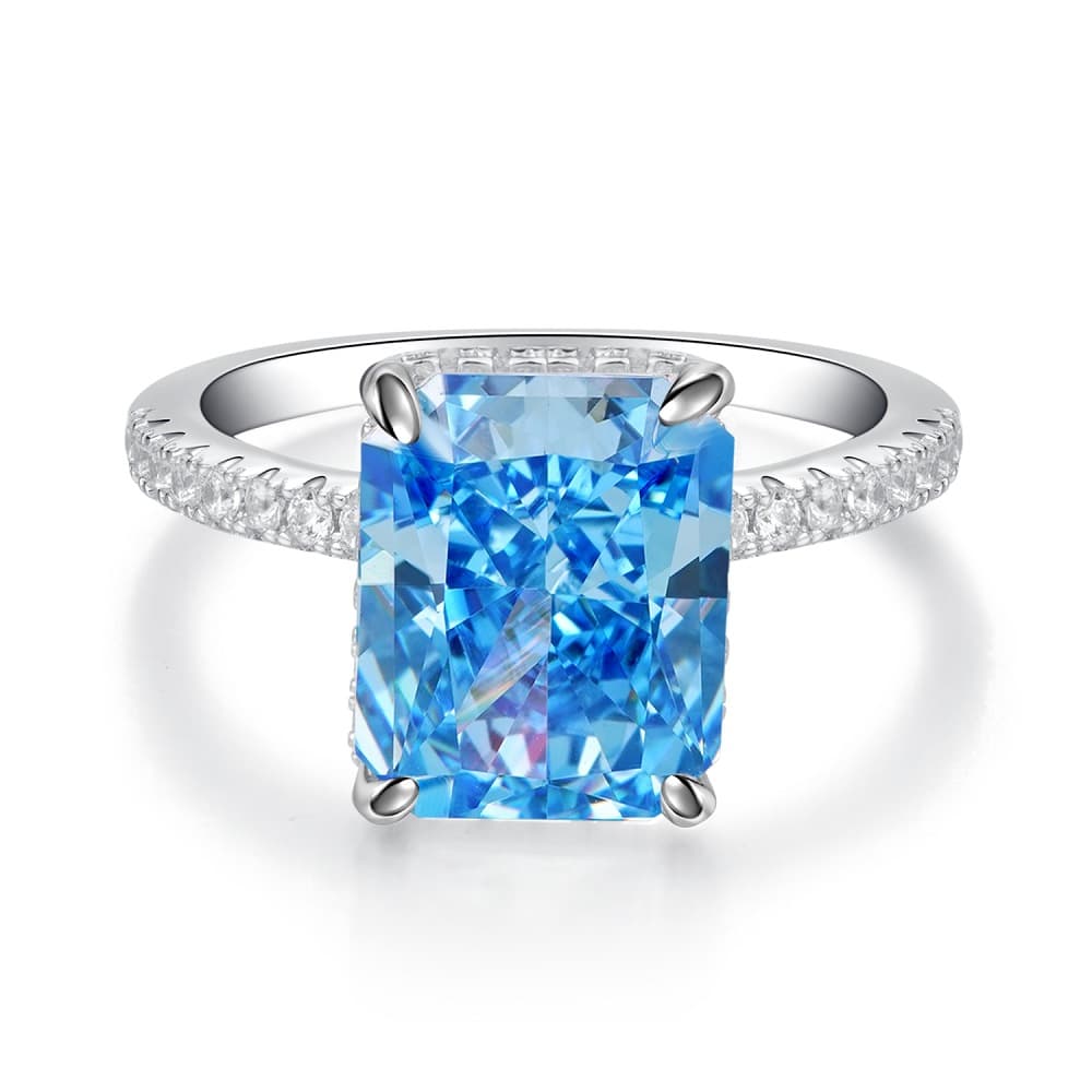 Anillo de plata de ley 925 con diamante de carbono