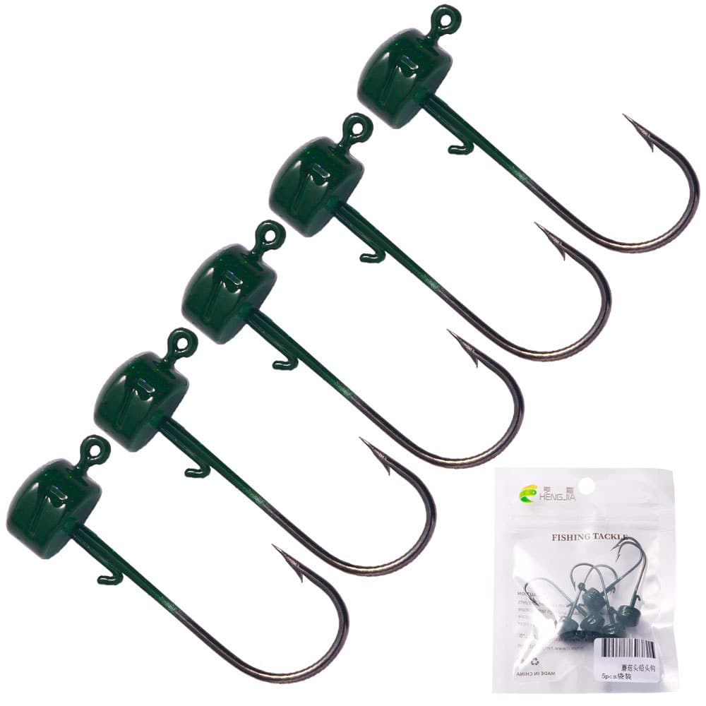 Anzuelos jig con forma de champiñón juego de accesorios
