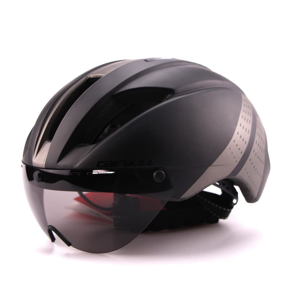 Casco de bicicleta con lentes magnéticos removibles