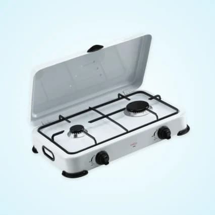 Premium Portable Gas Stove 2 Burners White