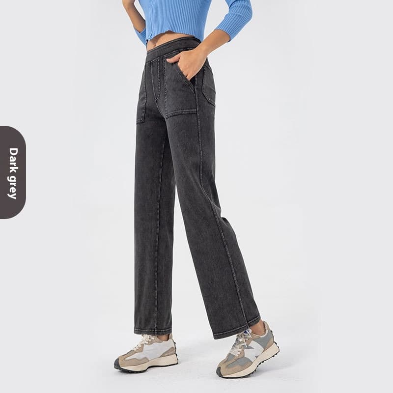 Jeans cargo retro para mujer, cintura alta y pierna ancha