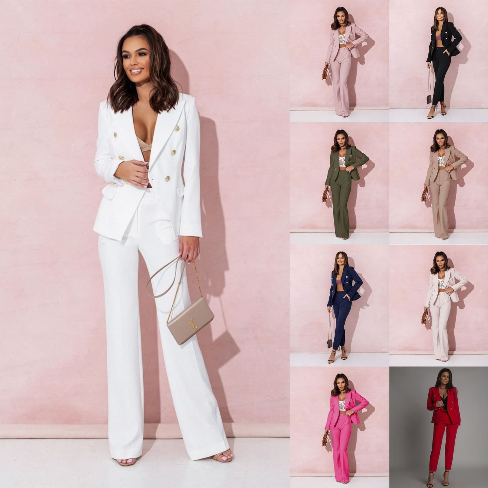 Traje de mujer doble botonadura con pantalones