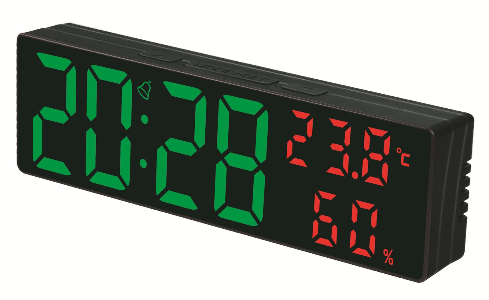 Espejo LED multifuncional con reloj despertador