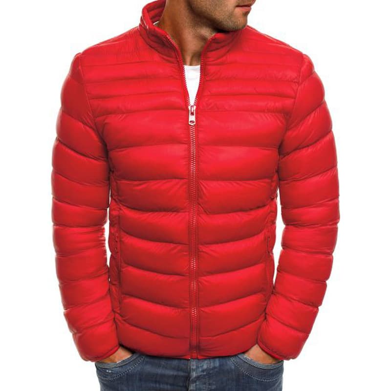 Abrigo de poliéster color sólido simple para hombre