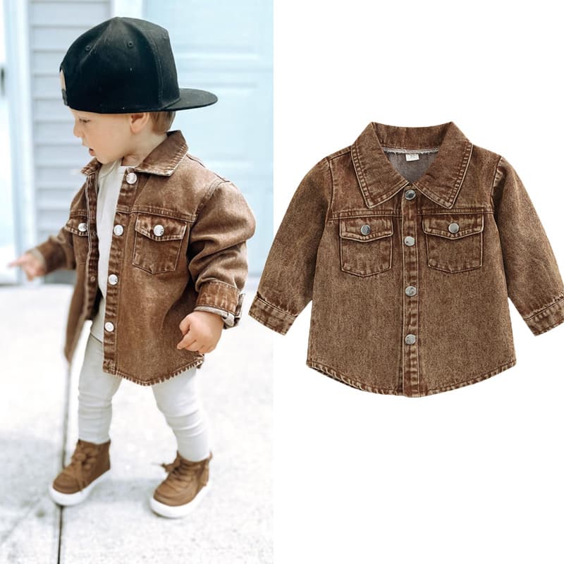 Chaqueta de mezclilla para niños, abrigo casual