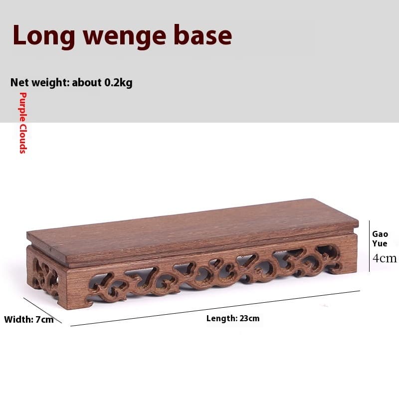 Base rectangular de madera tallada para decoración