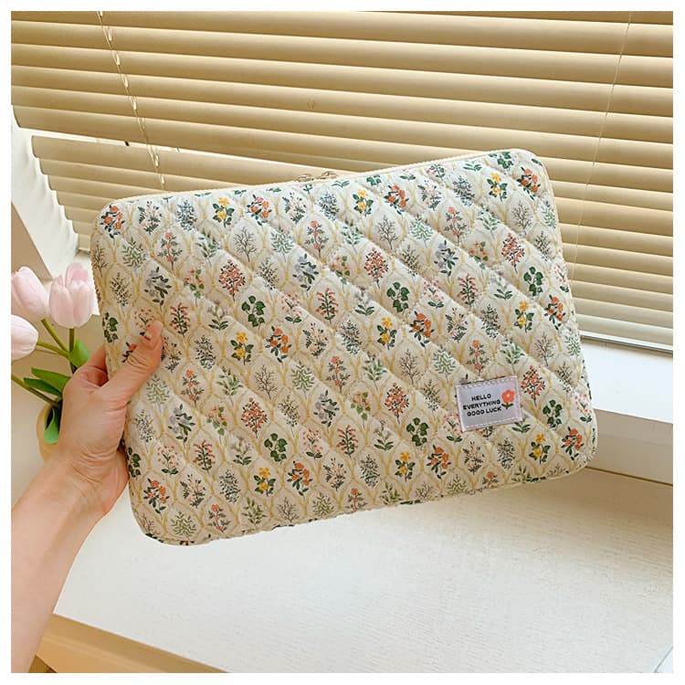 Funda para laptop estilo flores con tela suave