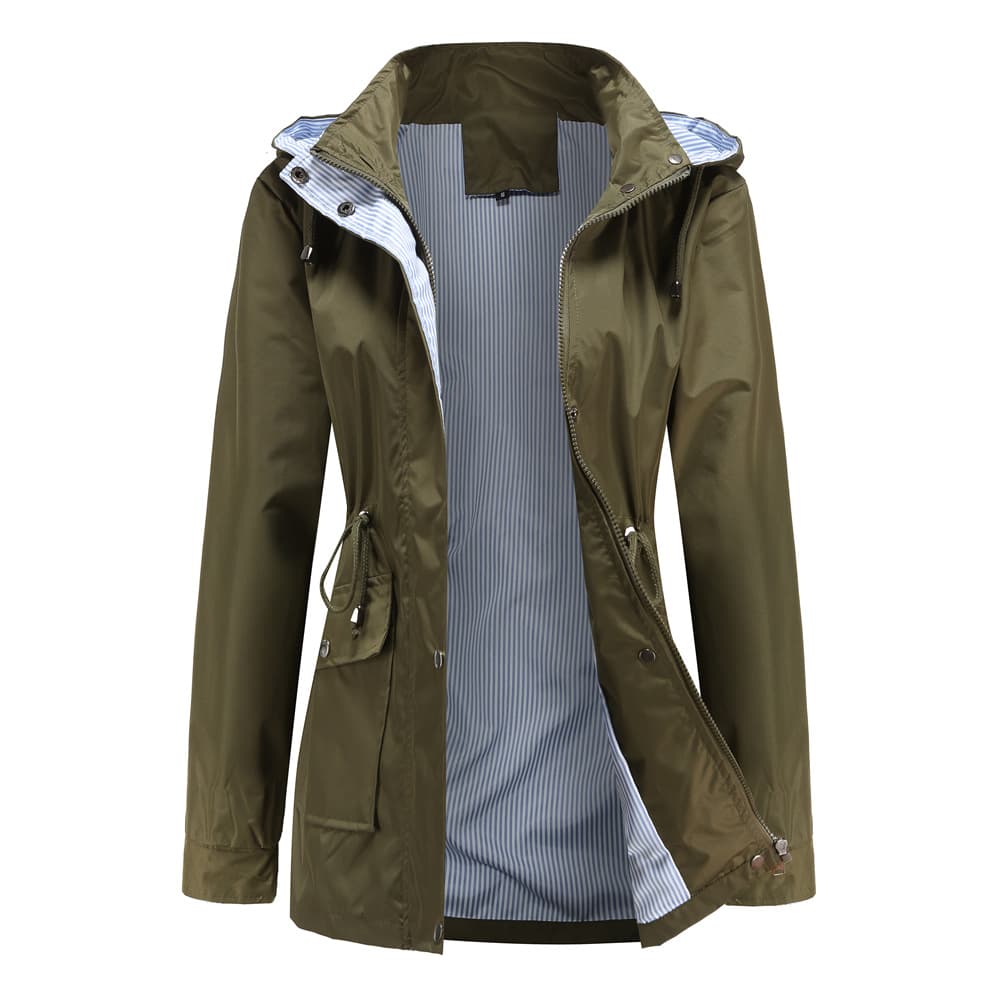 Chaqueta interior con patrón de cuadros y capucha