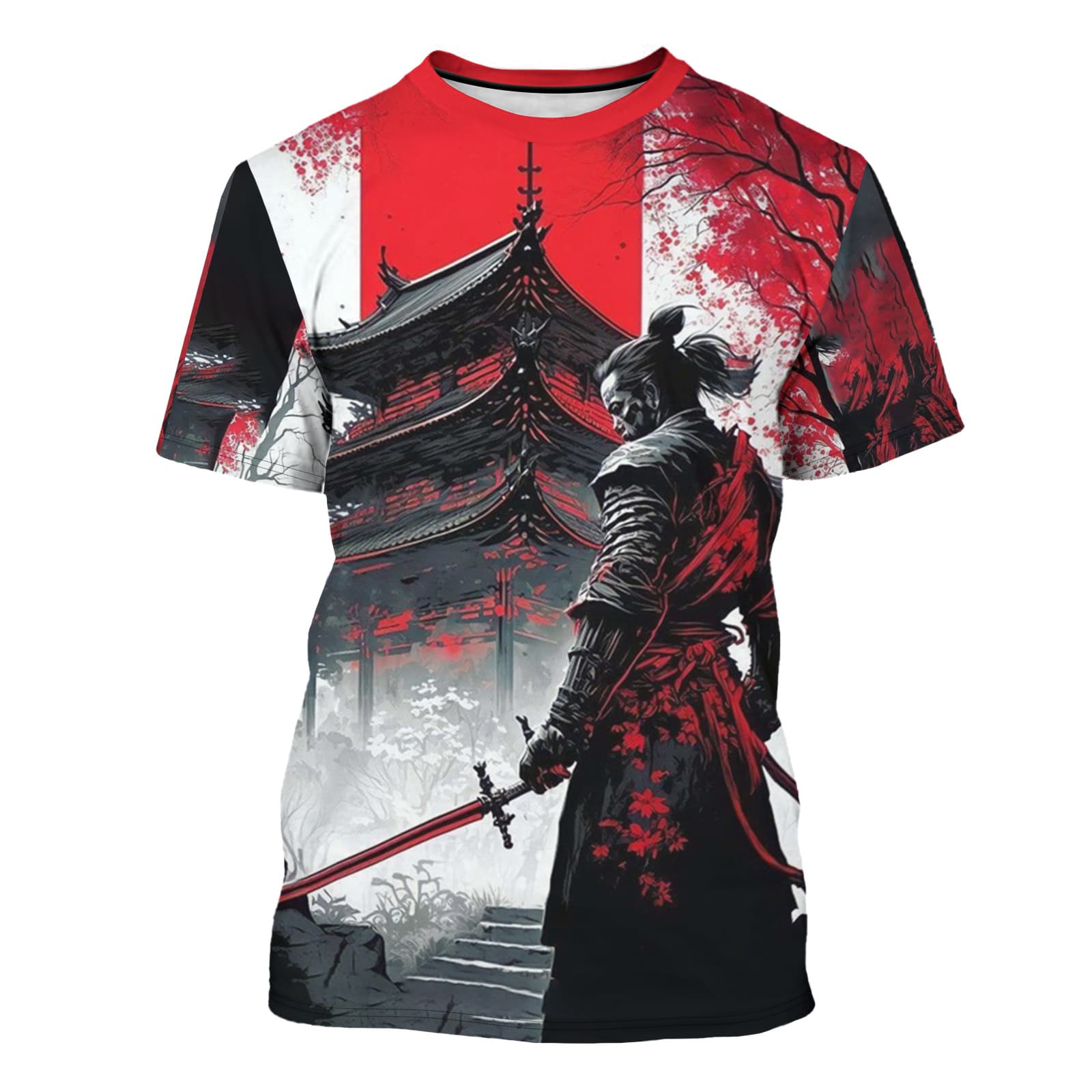 Camiseta casual con flores estampadas en 3D para hombre