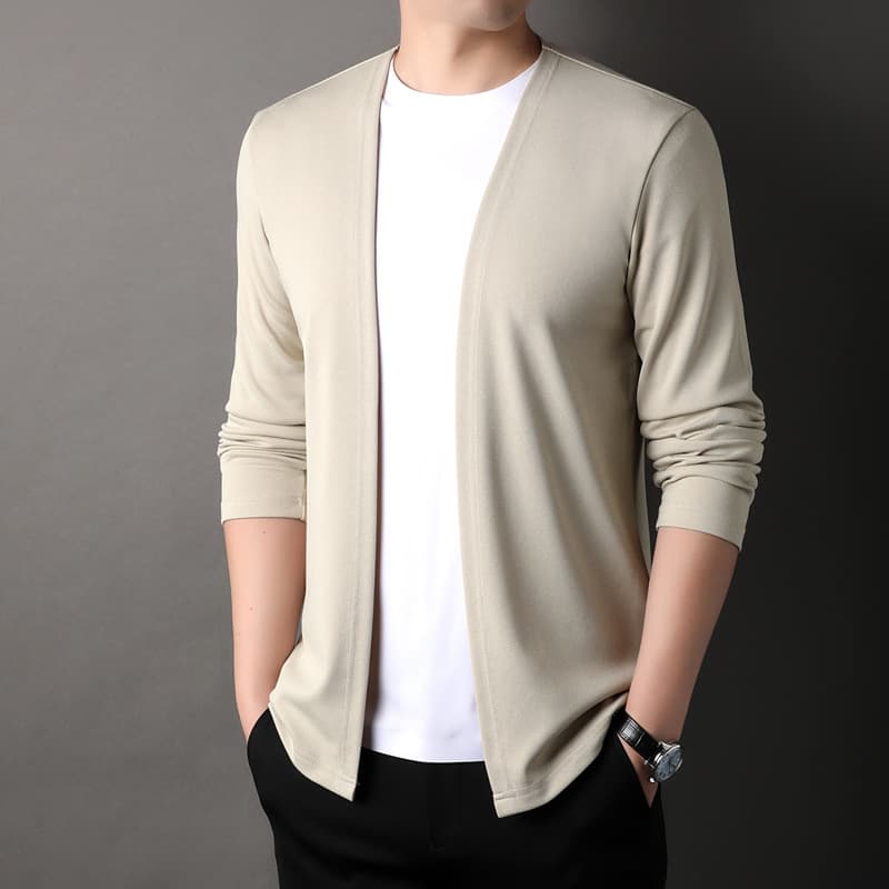 Cardigan para hombre estilo coreano manga larga