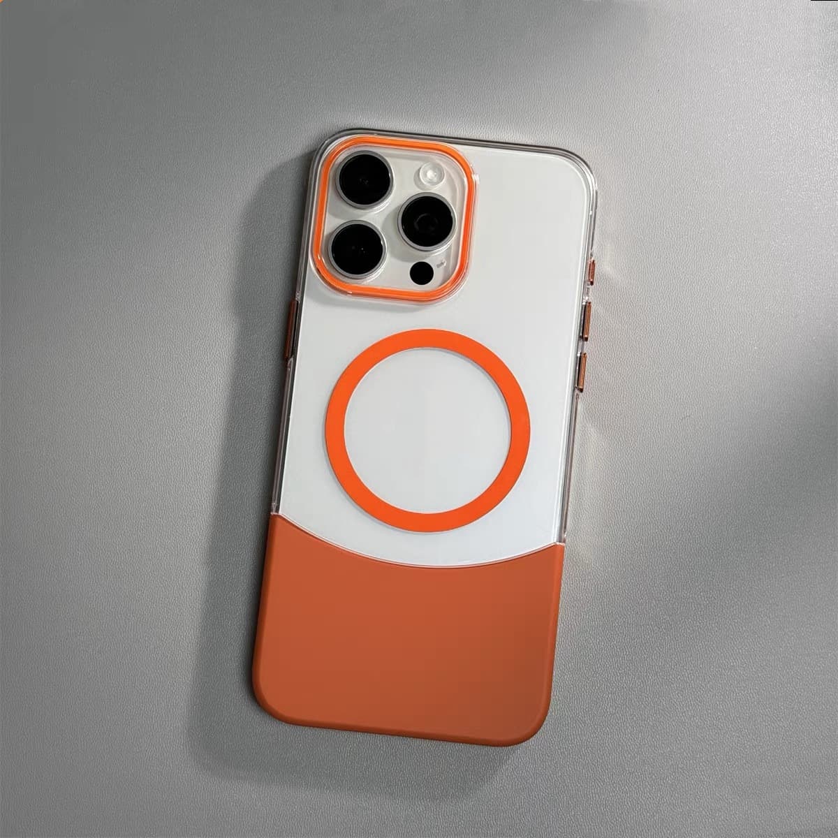 Funda transparente con contraste de color y cierre magnético