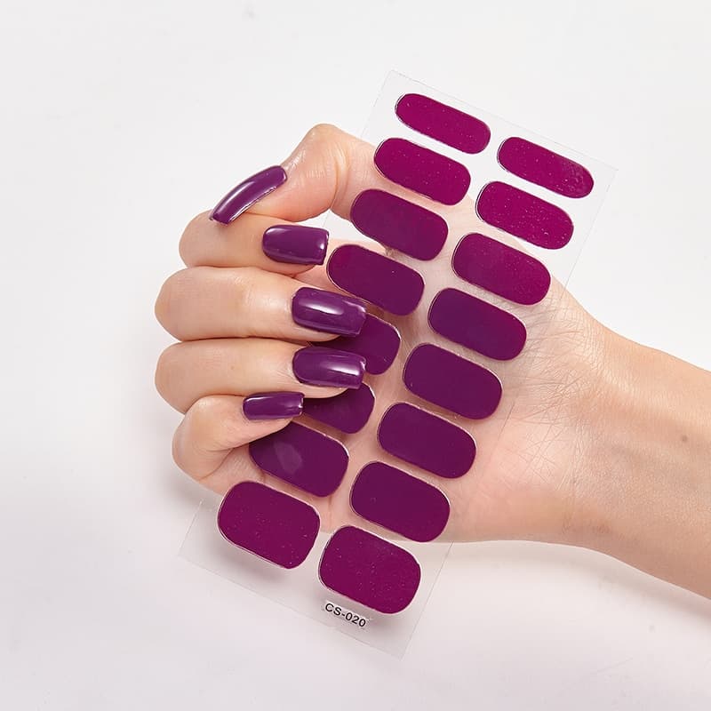 Pegatinas de uñas color puro autoadhesivas