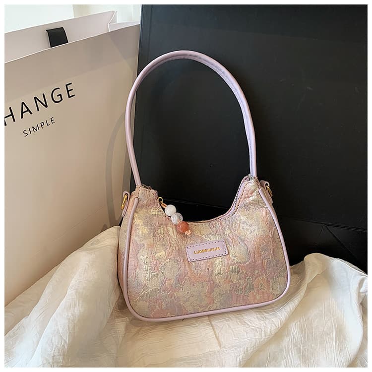 Bolsa de hombro francesa elegante cuadrada