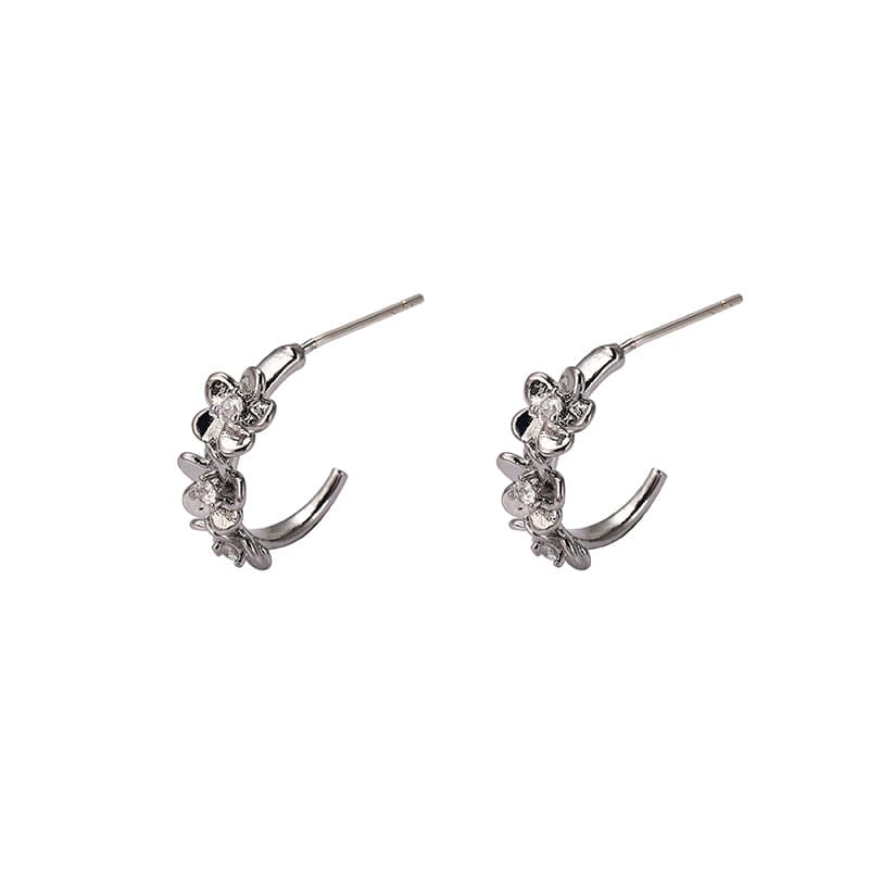 Aretes de clip en forma de espiral para mujer