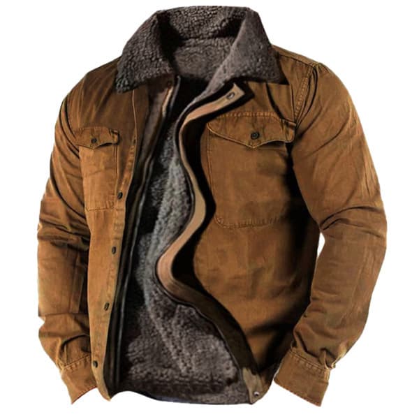 Chaqueta de poliéster casual con costuras laterales