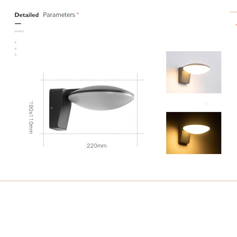 Lámpara solar de pared moderna exterior resistente