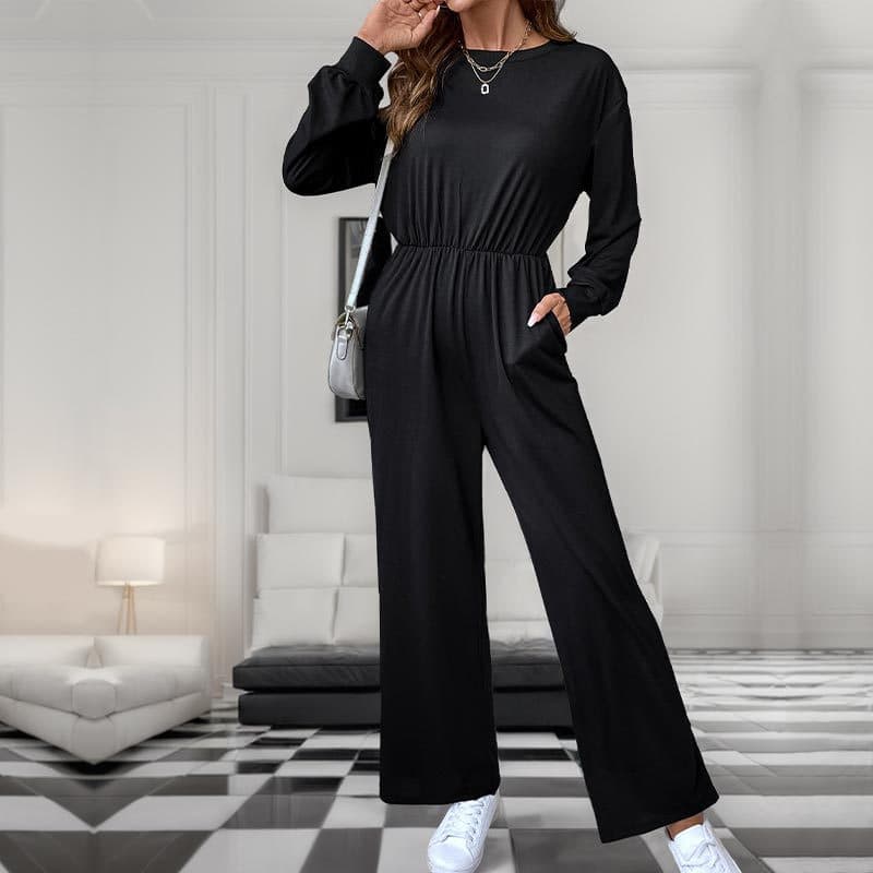 Jumpsuit mujer manga larga otoño cintura alta casual